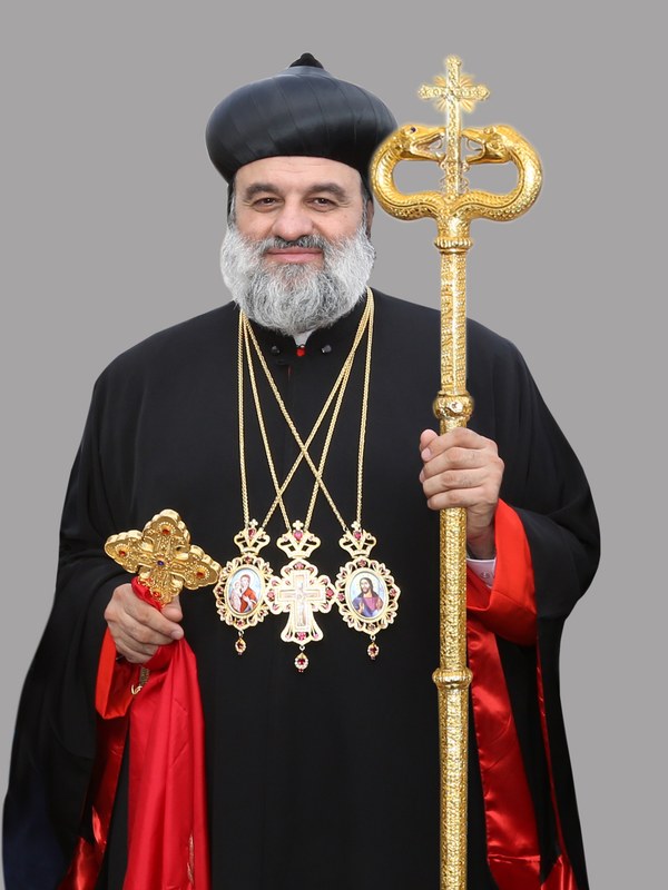 His Holiness Patriarch Ignatius Aphrem II, Supreme Head of the Syriac Orthodox Church of Antioch, in full patriarchal vestments